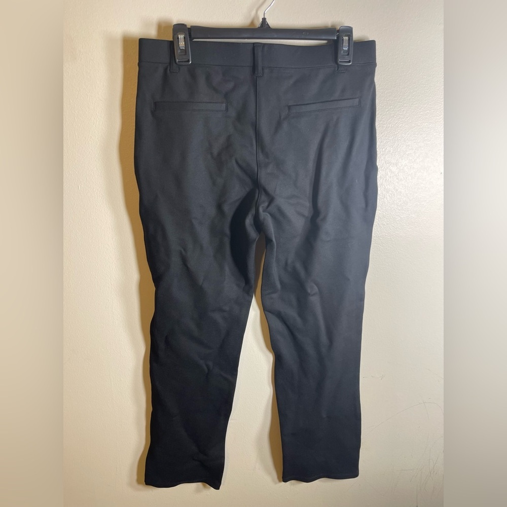Quince Black Ultra-Stretch Ponte Straight Leg Pant / Black/ PL - Picture 5 of 7